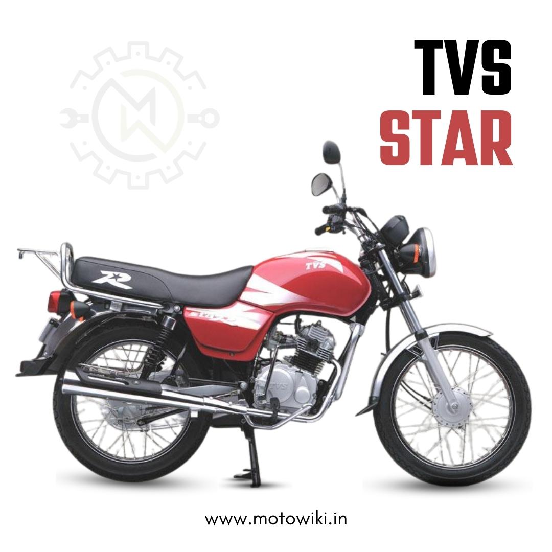 TVS Star commuter motorcycle with fuel-efficient engine and sleek design